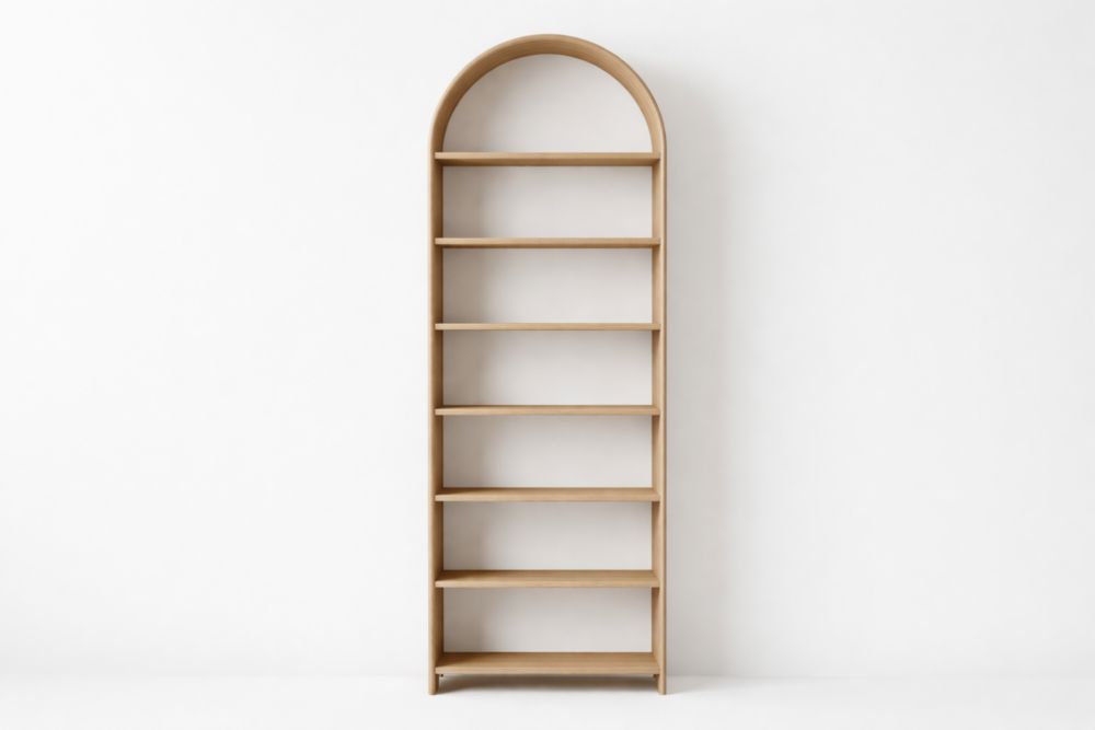 Libreria ad Arco con 7 Ripiani in Legno-Nestelivo