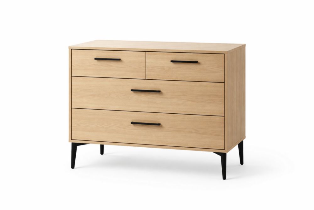 Cassettiera in Legno di Rovere con 4 Cassetti-Nestelivo