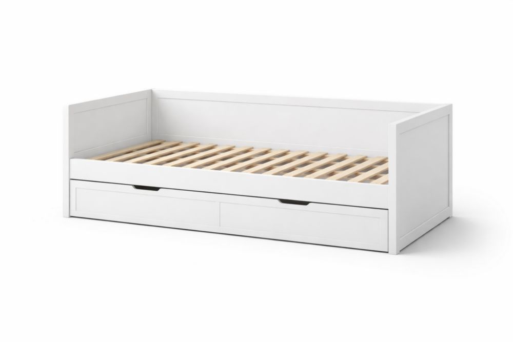Letto Divano con Cassetto in Legno Bianco 200x90x80 cm-Nestelivo