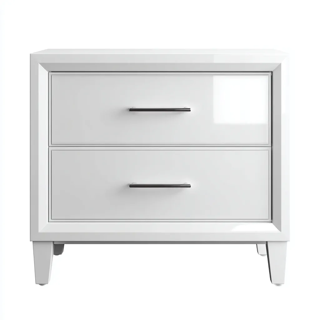 Commode - MDF-métal - 50x40x45 cm - blanc - style moderne-Pinegetly
