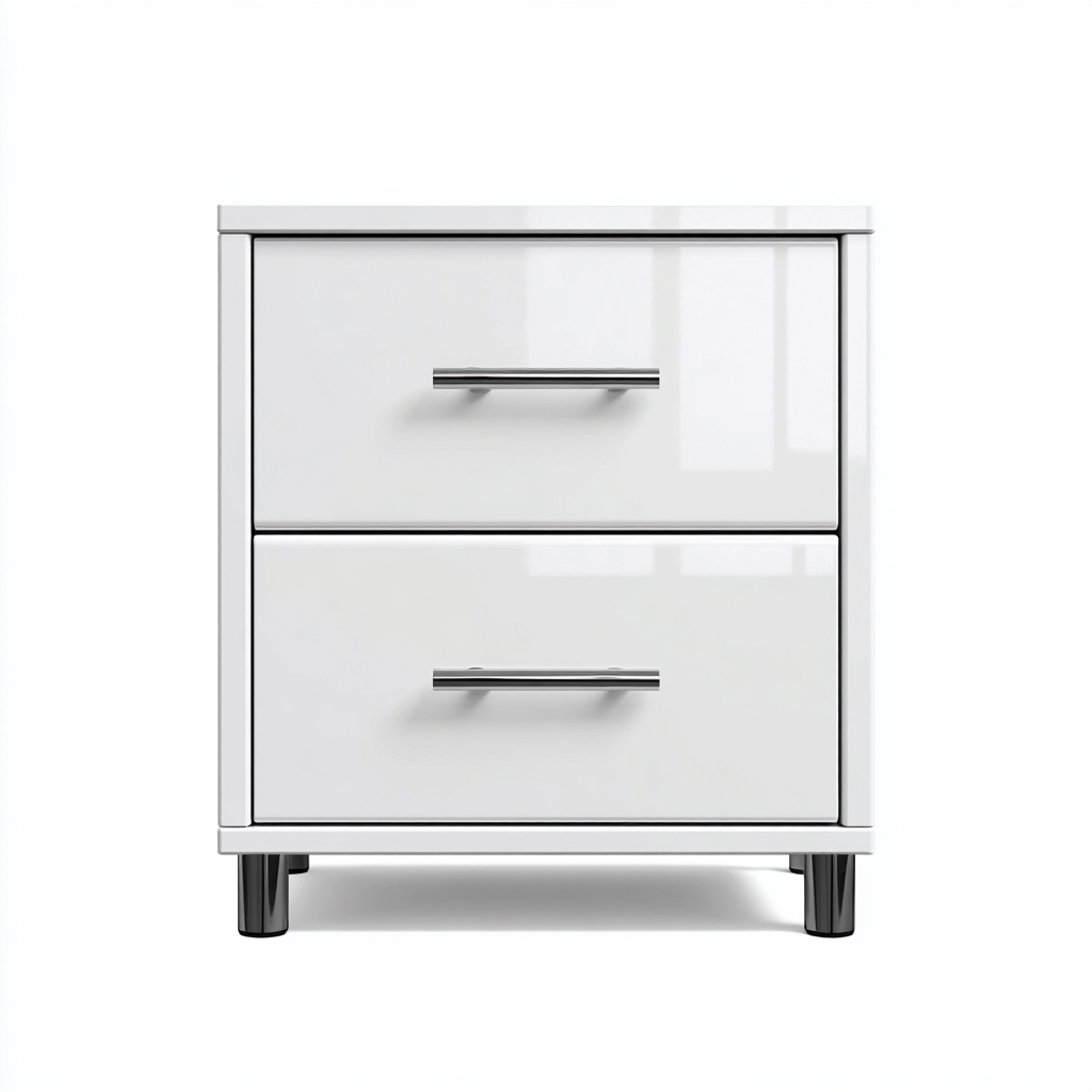 Commode - MDF-métal - 45x40x50 cm - blanc - style moderne-Pinegetly