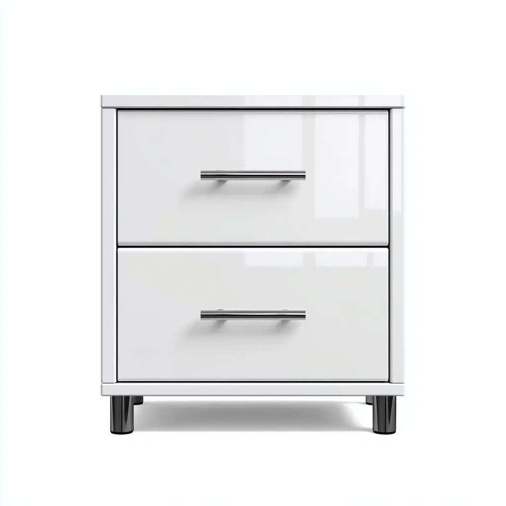 Commode - MDF-métal - 45x40x50 cm - blanc - style moderne-Pinegetly