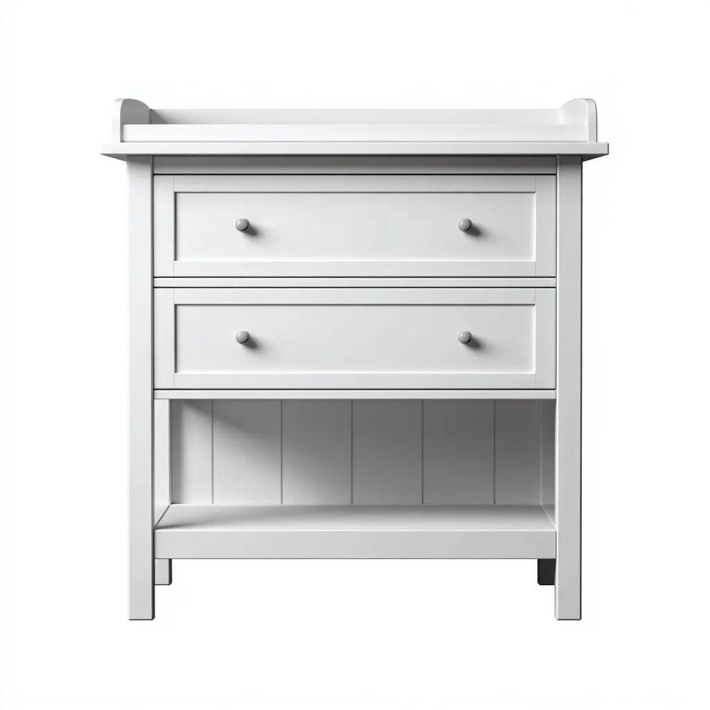 Commode - bois - 85x45x95 cm - blanc - style classique-Pinegetly