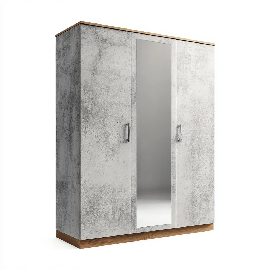 Armoire - MDF-verre - 120x55x185 cm - Gris-blanc - Style contemporain-Pinegetly