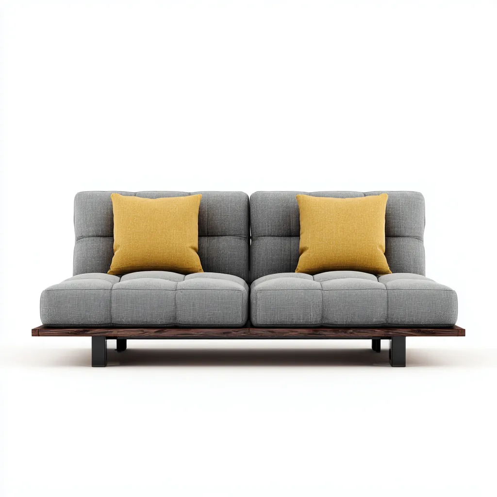 Canapé droit - Tissu-Bois - 185x90x85 cm - Gris - Style moderne-Pinegetly