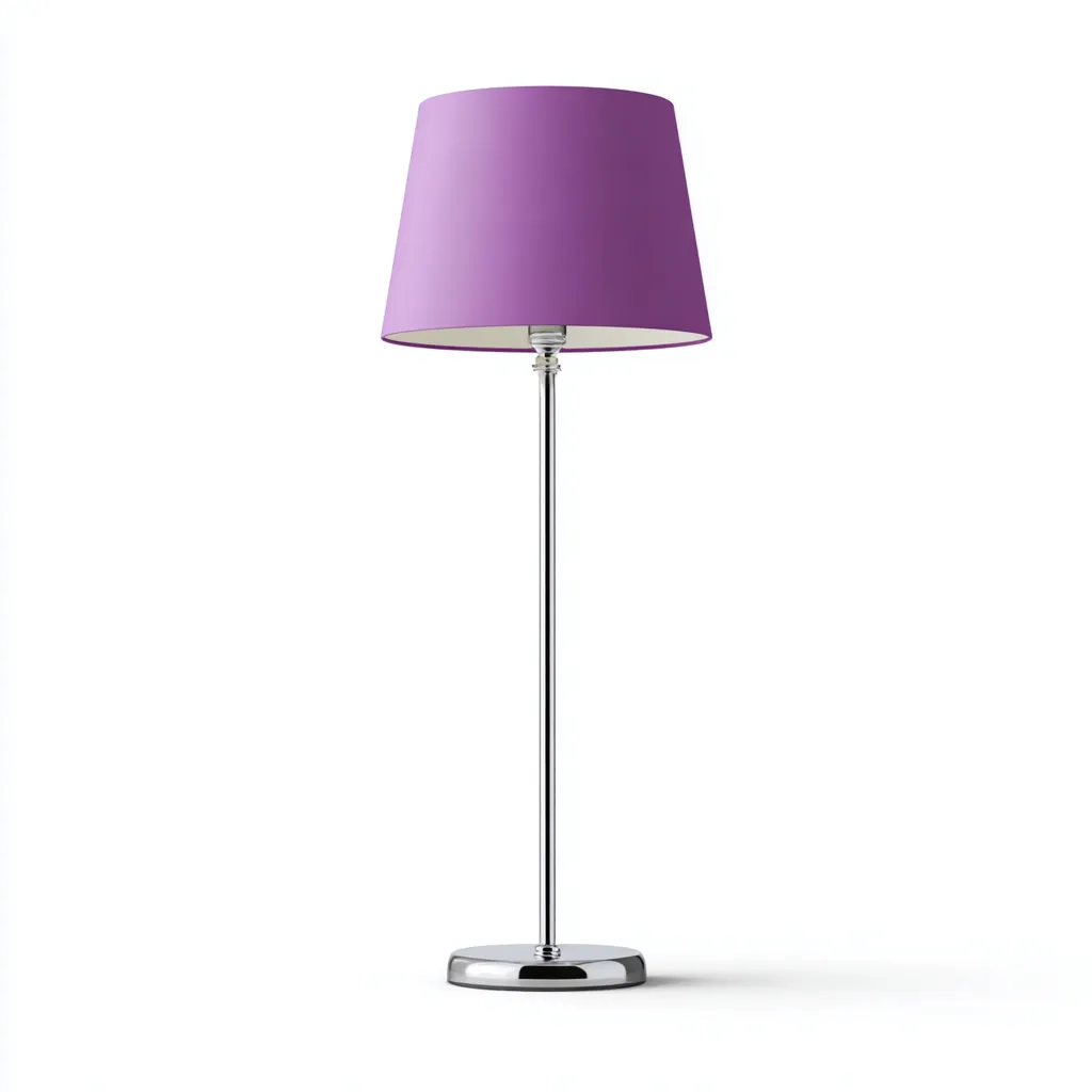 Lampadaire - métal-textile - 35x35x160 cm - violet-argent - design moderne-Pinegetly