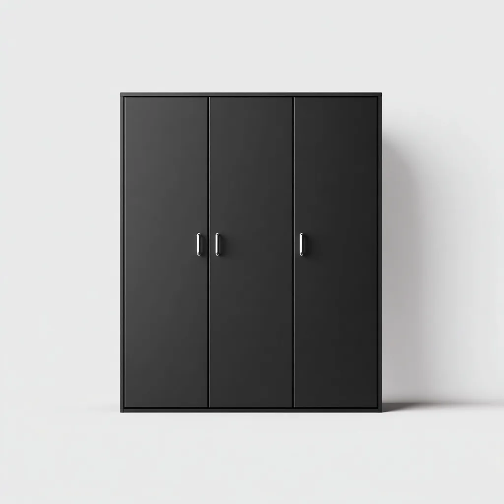 Armoire - MDF - 120x55x190 cm - Noir - Style moderne-Pinegetly