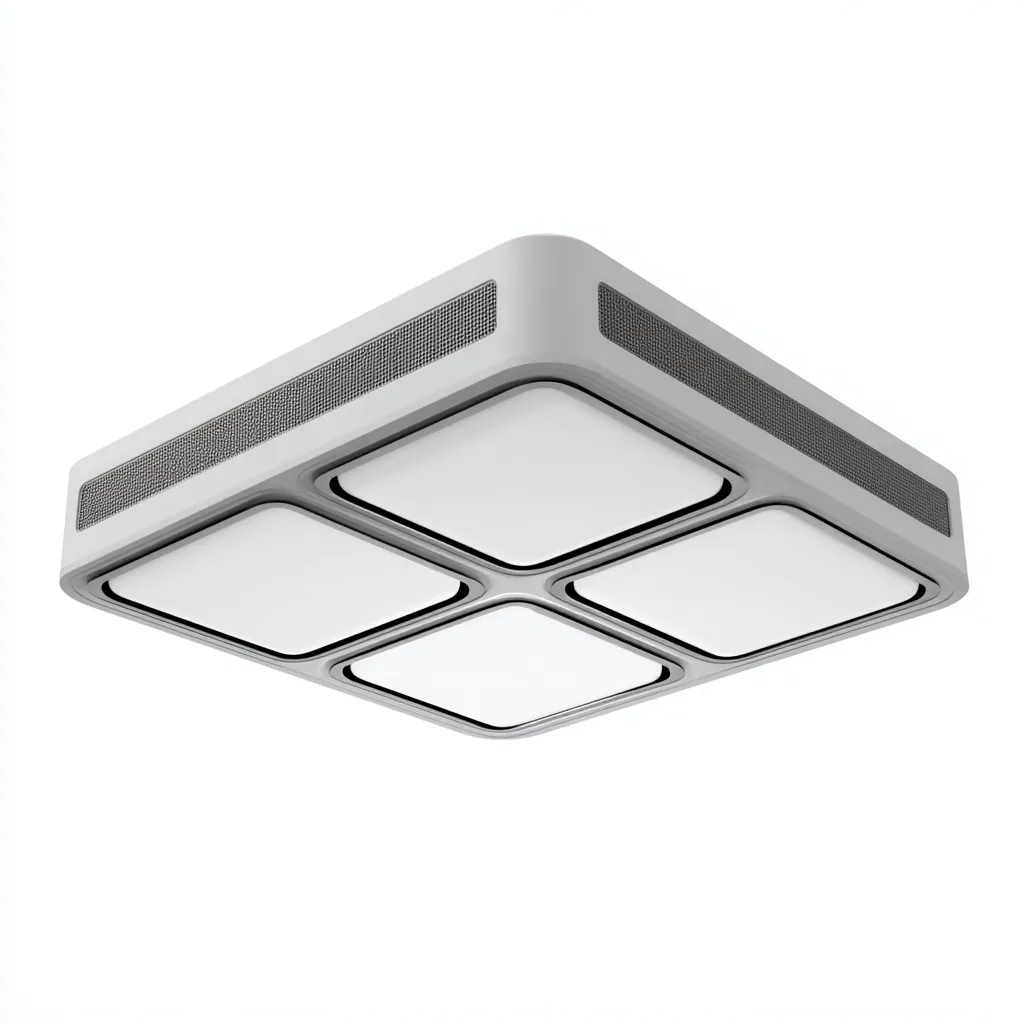 Plafonnier - aluminium - 50x50x9 cm - blanc - moderne-Pinegetly