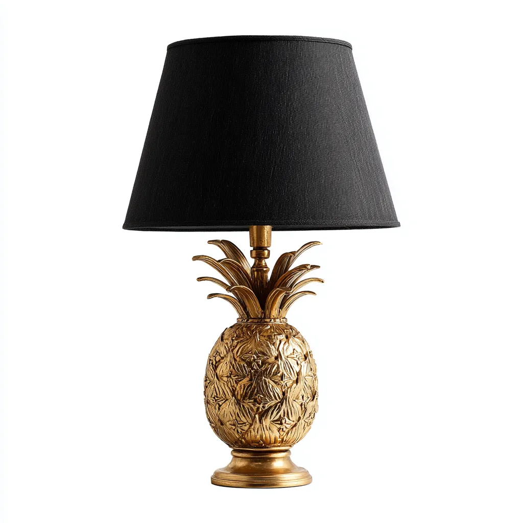 Lampe de table - métal - 30x30x52 cm - noir-doré - style décoratif-Pinegetly
