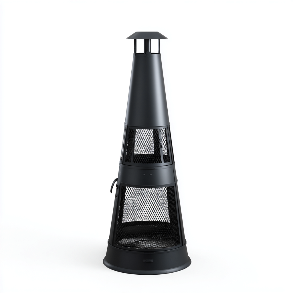 Chauffage extérieur - métal - 48x48x150 cm - noir - style contemporain-Pinegetly