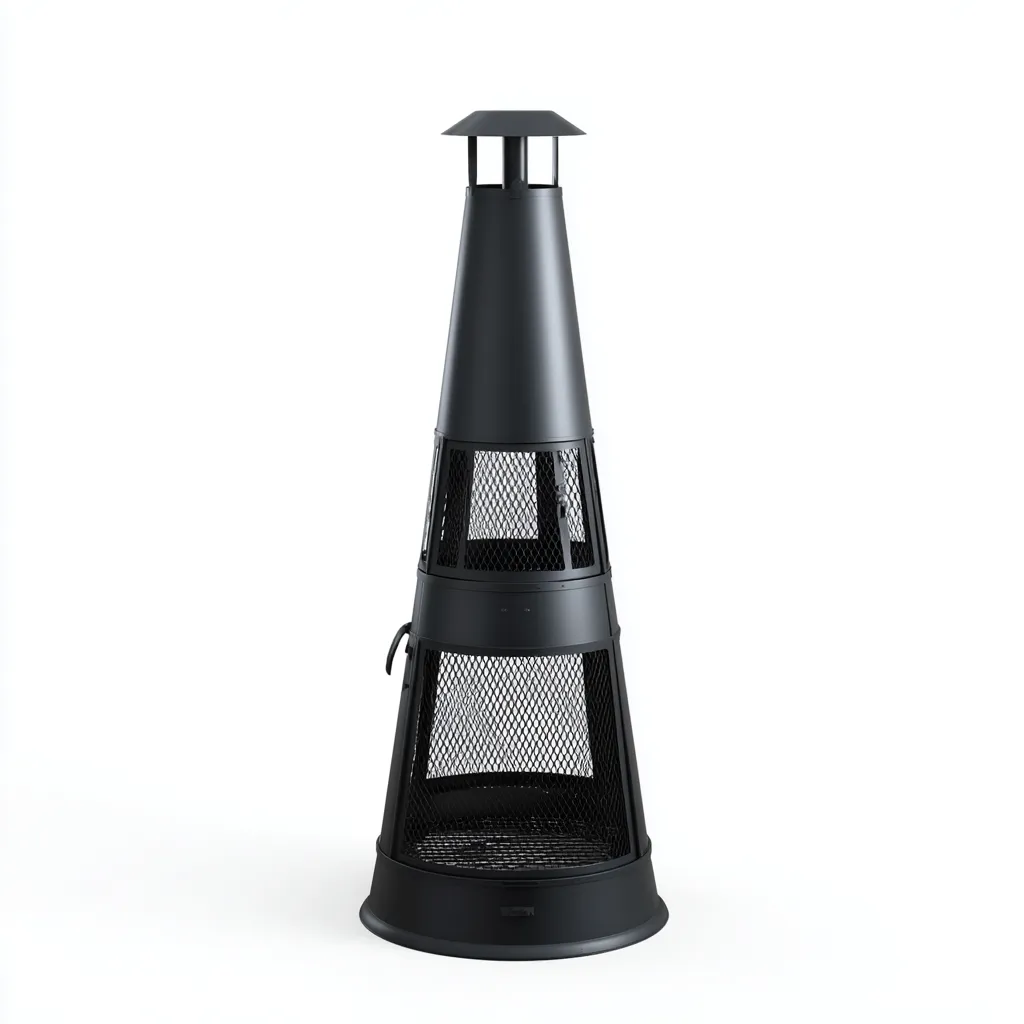 Chauffage extérieur - métal - 48x48x150 cm - noir - style contemporain-Pinegetly