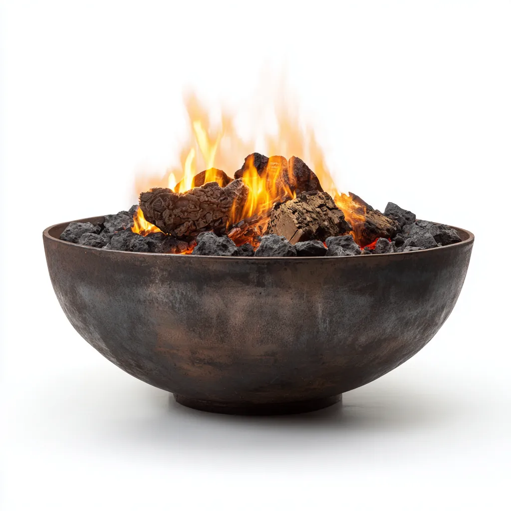 Chauffage extérieur - métal - 78x78x34 cm - brun-noir - style industriel-Pinegetly