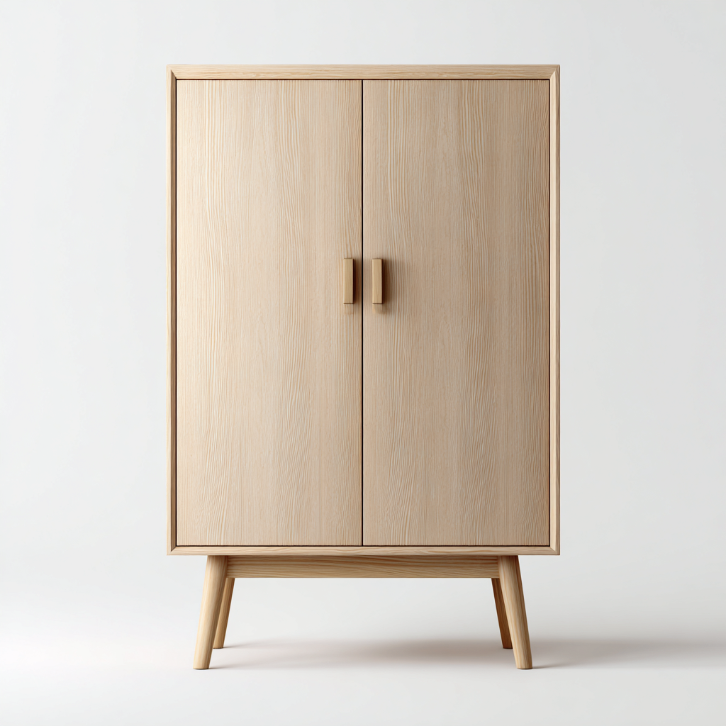 Meuble à chaussures - bois-mdf - 75x38x115 cm - bois naturel - design moderne-Pinegetly