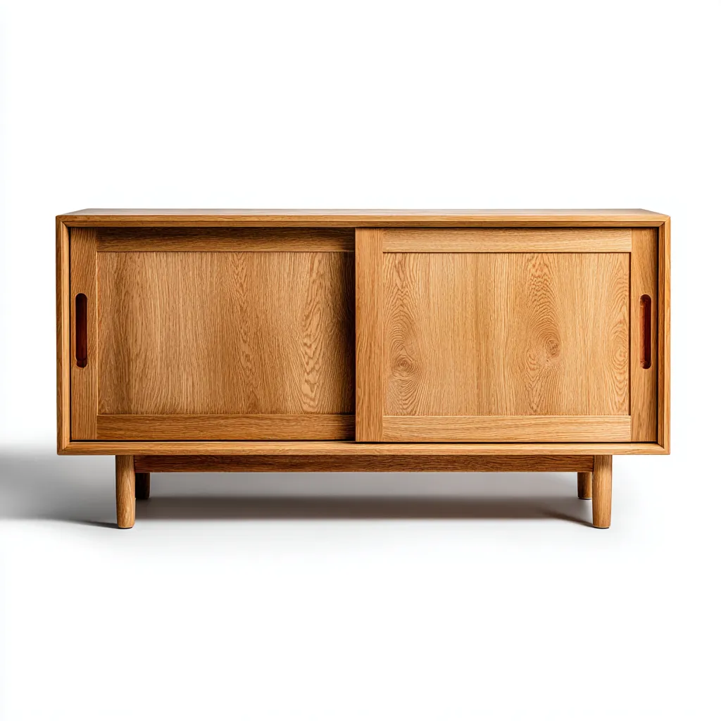 Buffet - bois - 120x40x80 cm - chêne naturel - style scandinave-Pinegetly