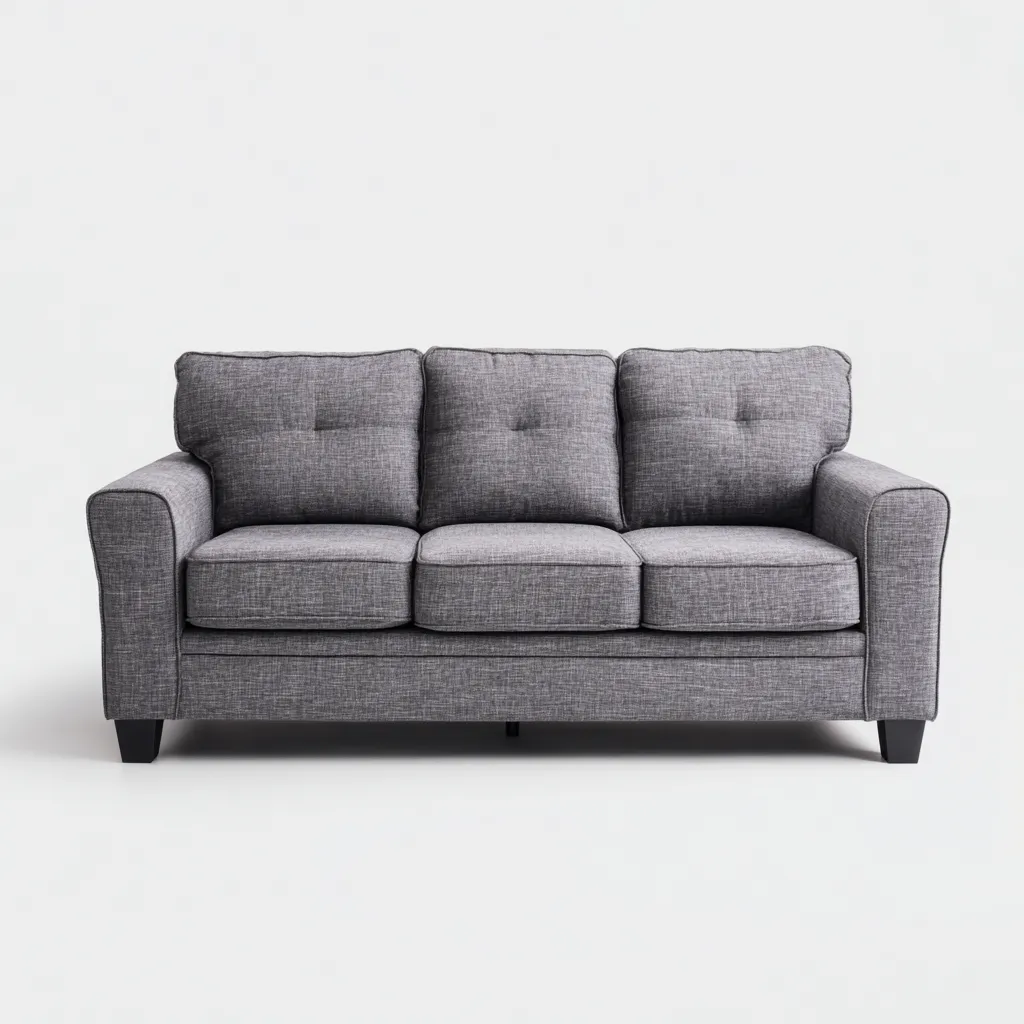 Canapé droit - Tissu - 195x92x88 cm - Gris - Style moderne-Pinegetly