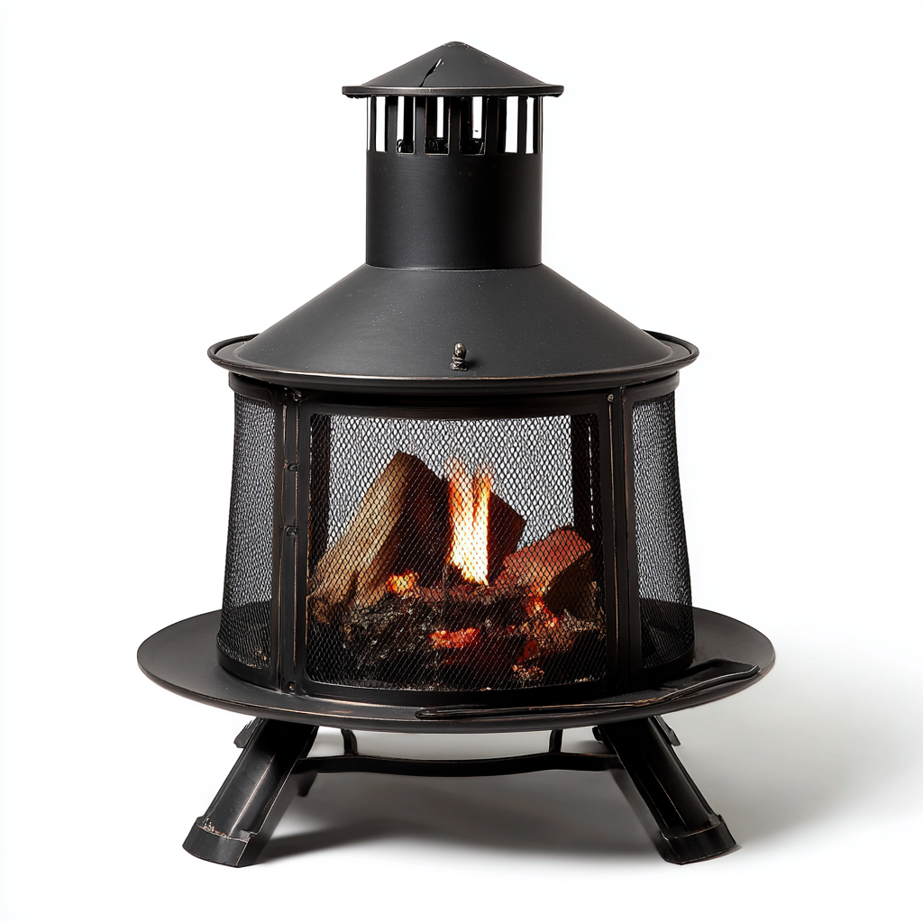 Chauffage extérieur - métal - 66x66x92 cm - noir - style classique-Pinegetly