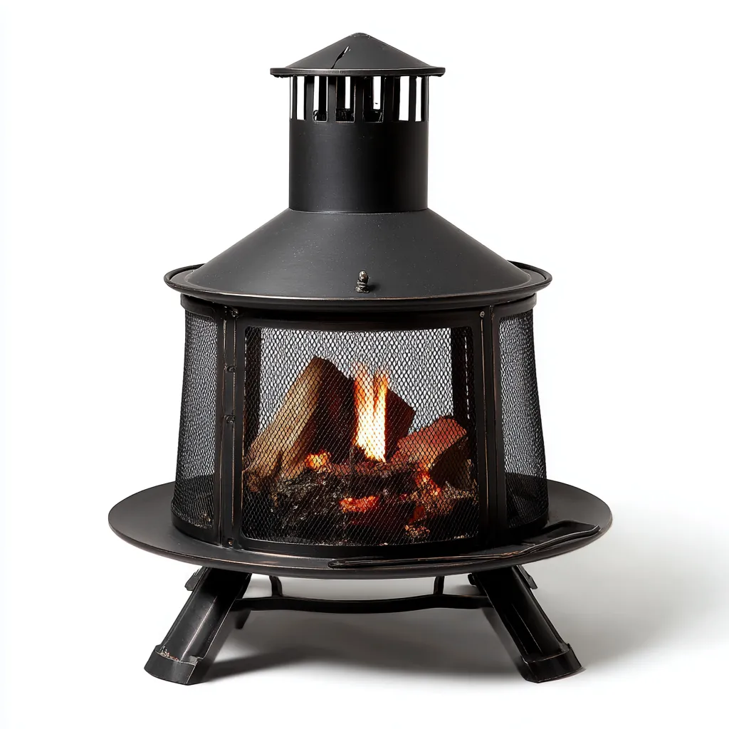 Chauffage extérieur - métal - 66x66x92 cm - noir - style classique-Pinegetly