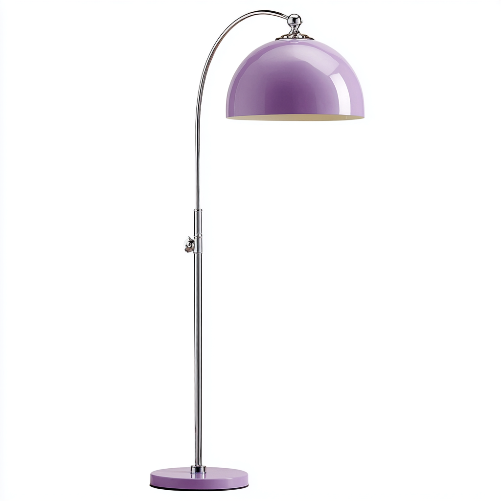 Lampadaire - métal - 45x30x170 cm - violet-argent - design contemporain-Pinegetly