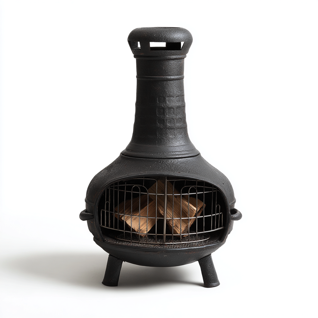 Chauffage extérieur - fonte - 45x45x95 cm - noir - style rustique-Pinegetly