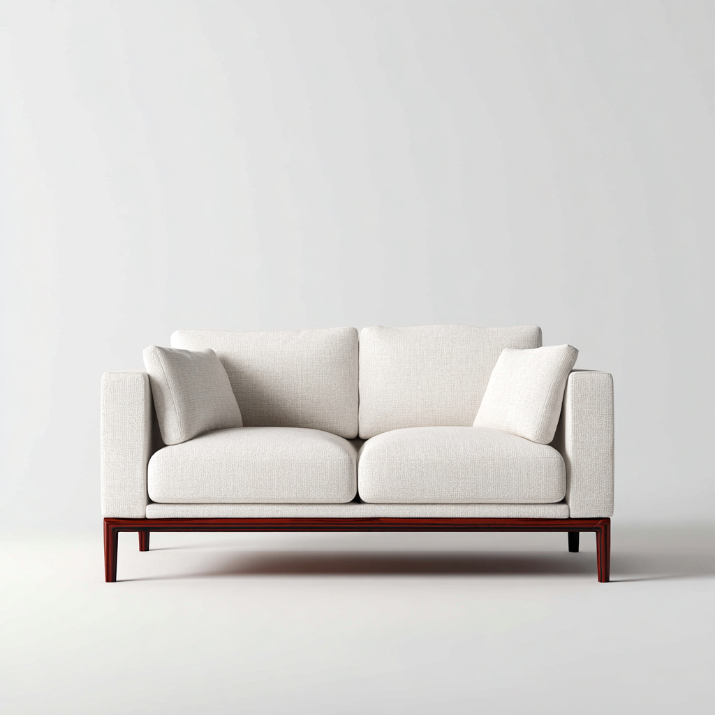 Canapé droit - Tissu-Bois - 175x86x82 cm - Blanc cassé - Style moderne-Pinegetly