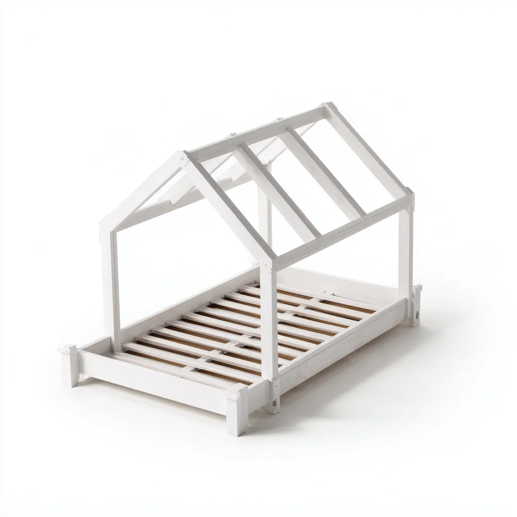 Lit enfant - bois - 140x75x125 cm - blanc - design maison-Pinegetly