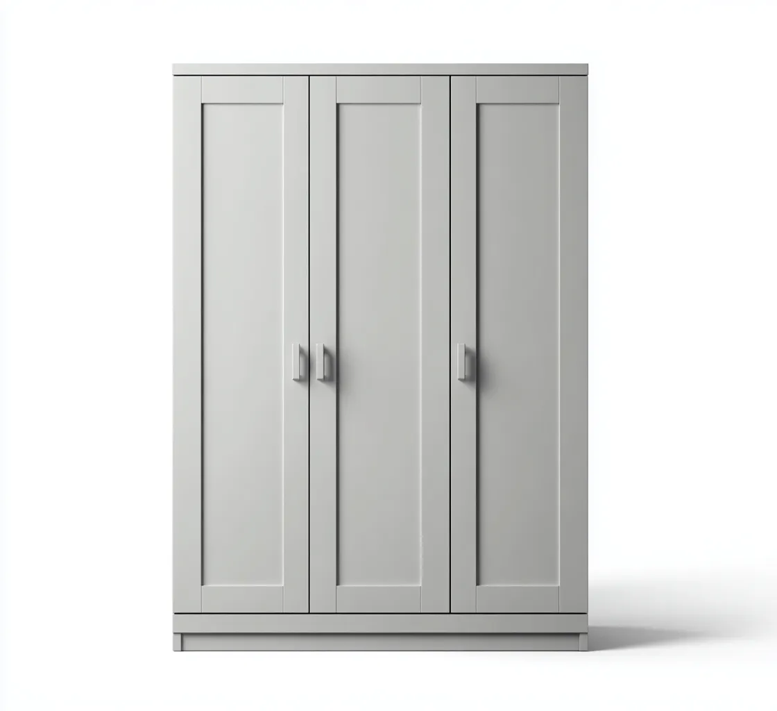 Armoire - MDF - 121x54x188 cm - Gris clair - Style contemporain-Pinegetly