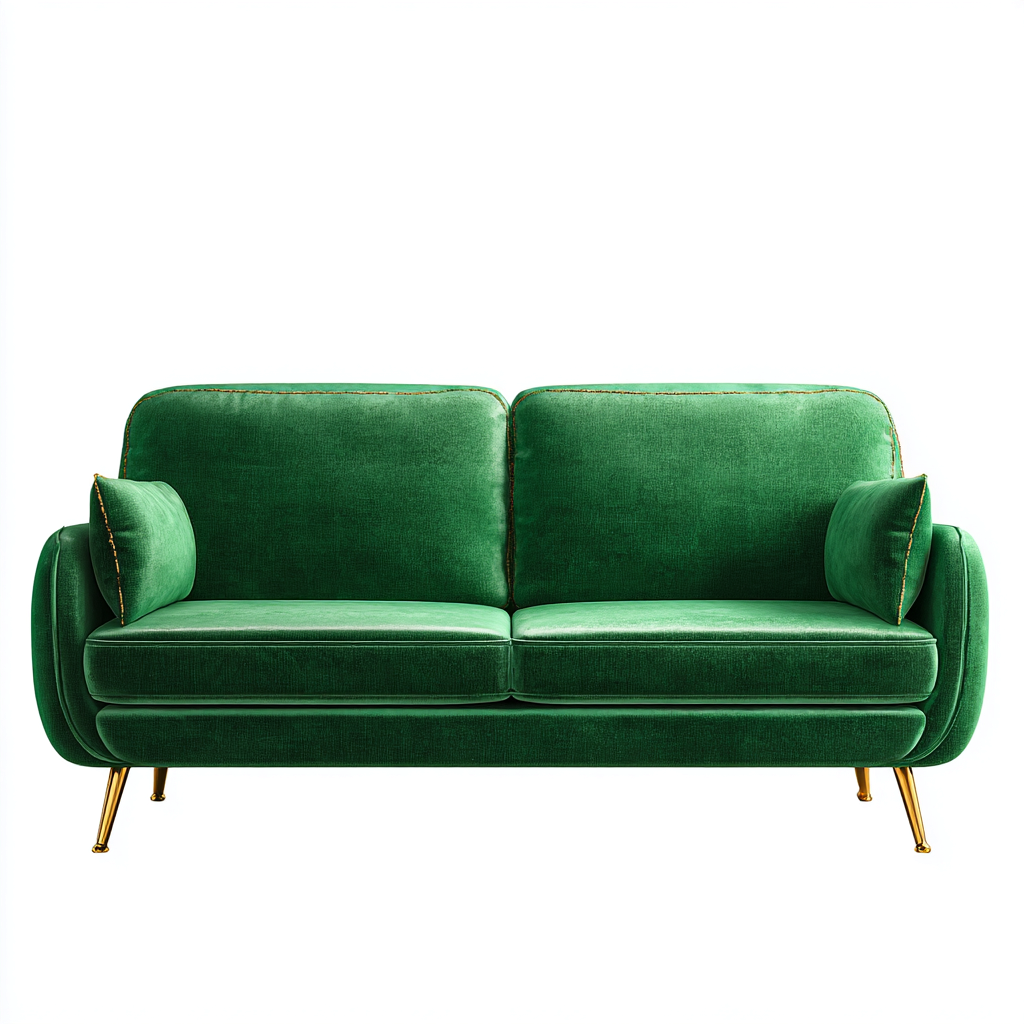 Canapé droit - Tissu - 198x90x88 cm - Vert - Style contemporain-Pinegetly