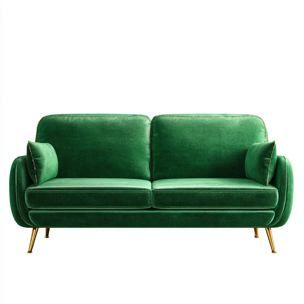 Canapé droit - Tissu - 198x90x88 cm - Vert - Style contemporain-Pinegetly