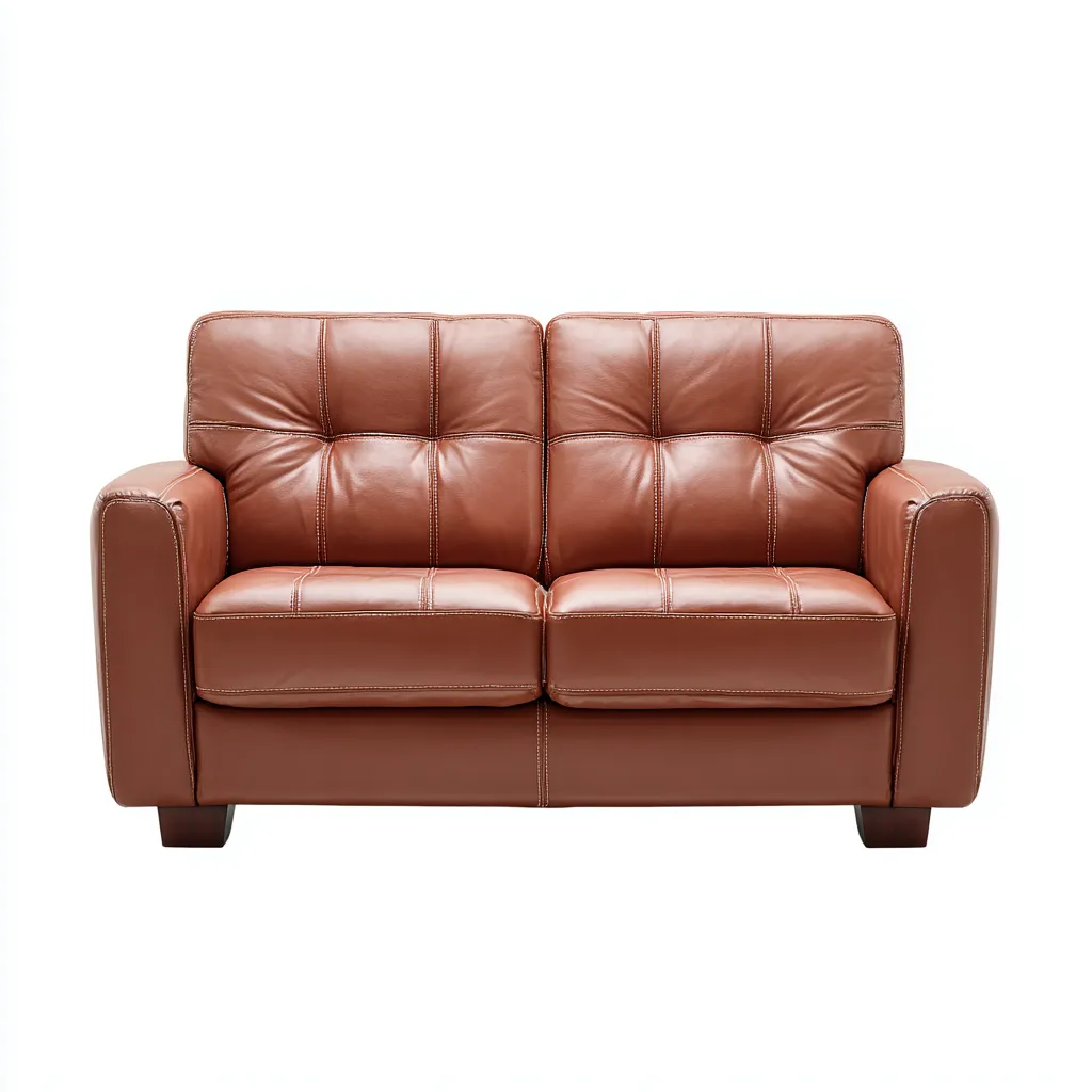 Canapé droit - Cuir - 165x92x86 cm - Marron - Style contemporain-Pinegetly