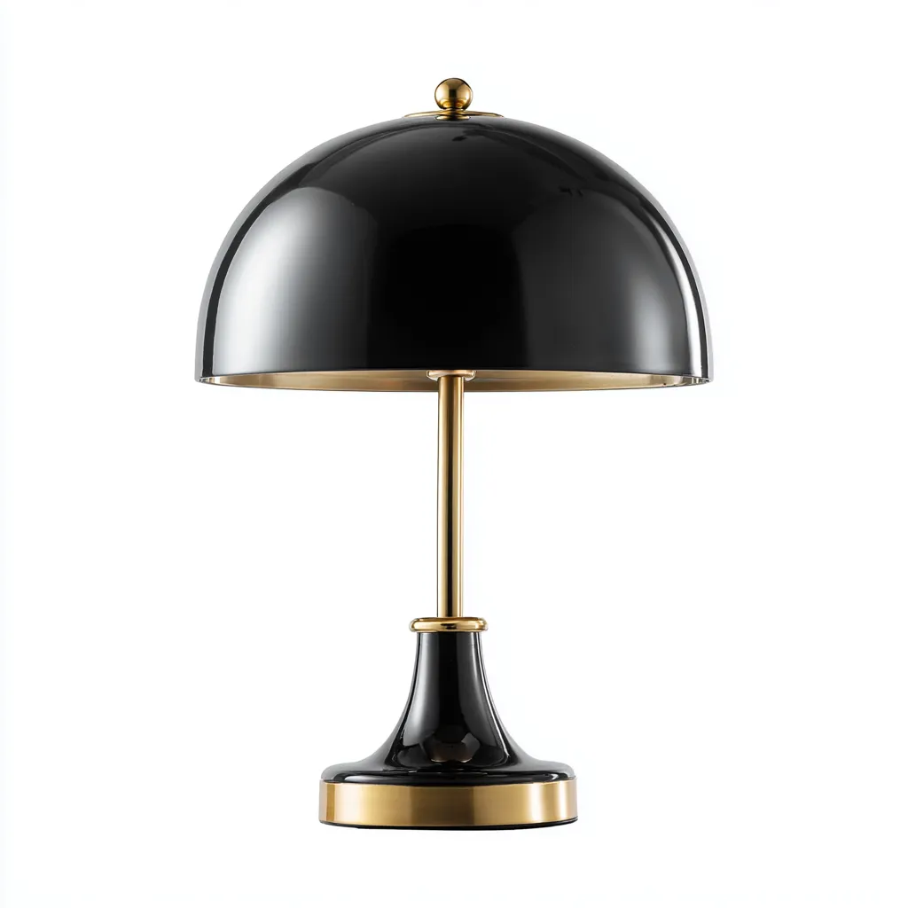 Lampe de table - métal - 27x27x42 cm - noir-or - design moderne-Pinegetly