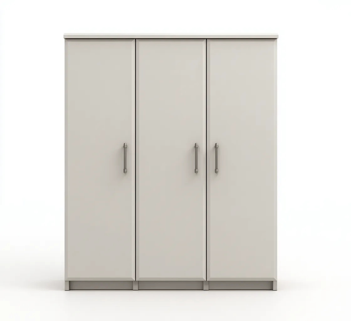 Armoire - MDF - 121x53x182 cm - Gris clair - Design moderne-Pinegetly