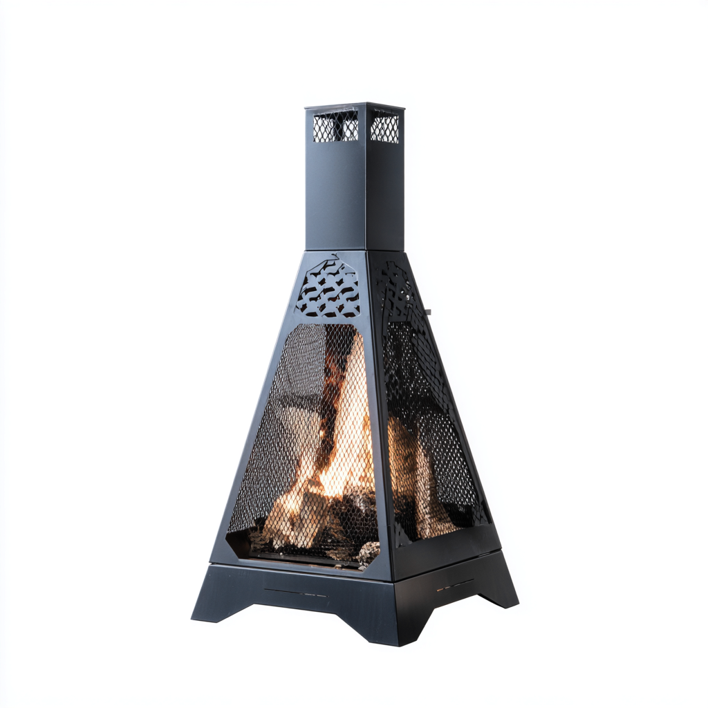 Chauffage extérieur - métal - 52x52x135 cm - noir - style contemporain-Pinegetly