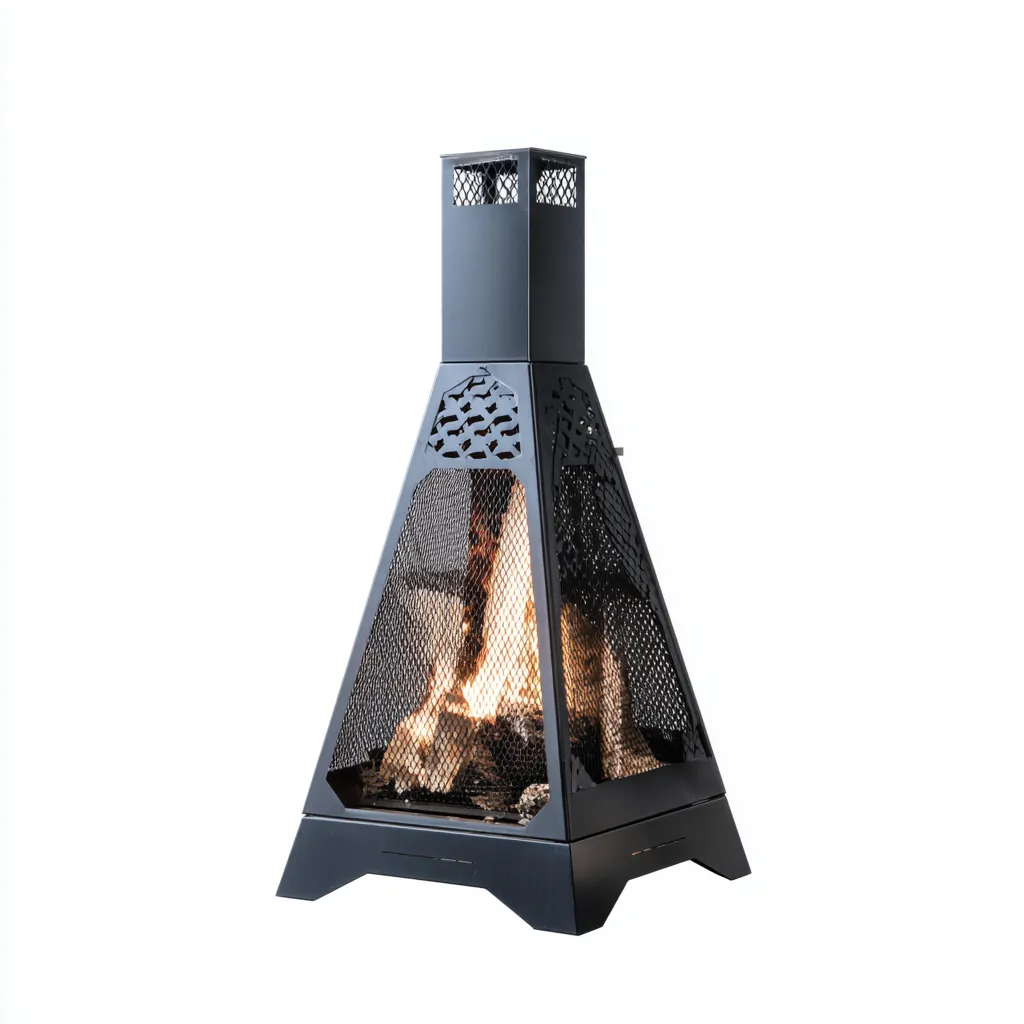 Chauffage extérieur - métal - 52x52x135 cm - noir - style contemporain-Pinegetly