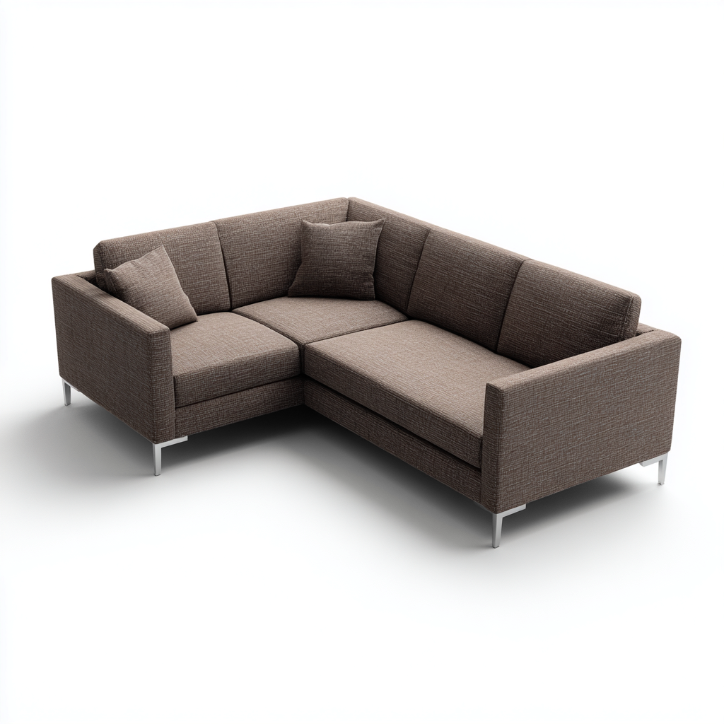 Divano angolare tessuto 250x190x85 cm - marrone - design moderno per soggiorno-Casamybase