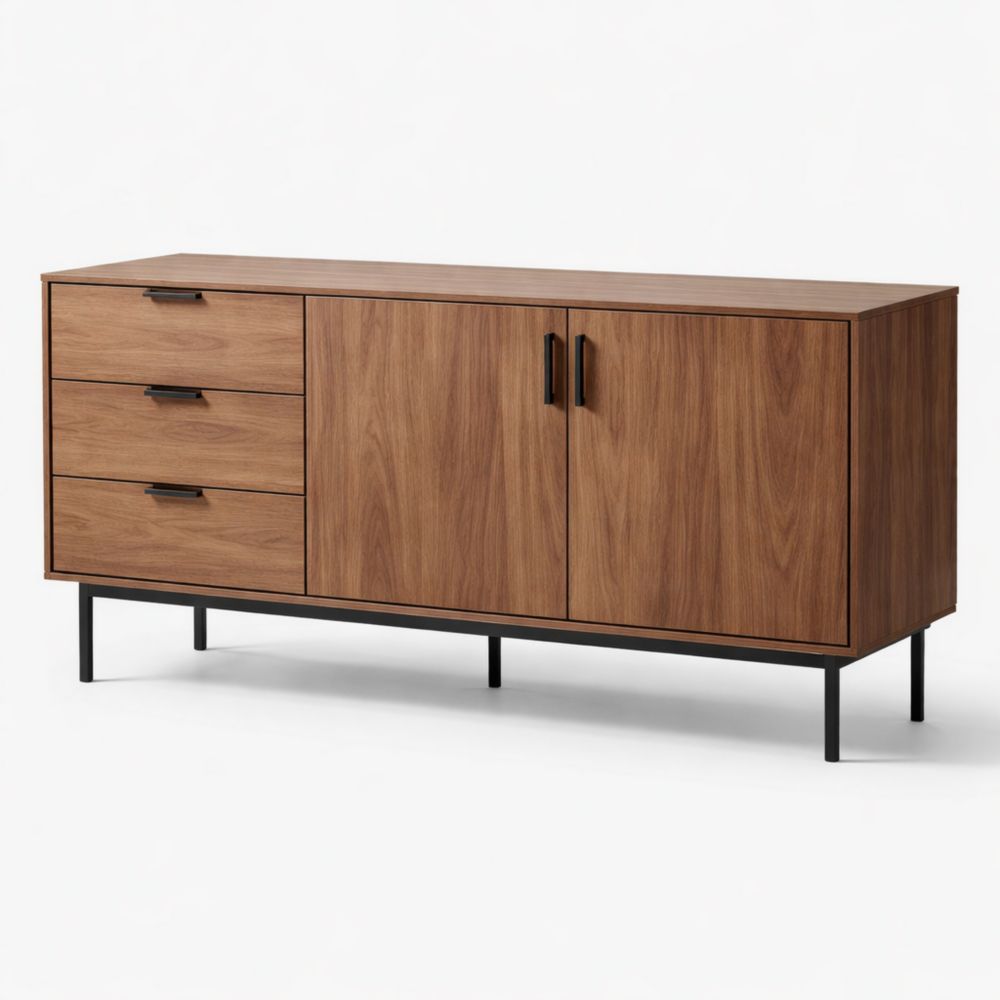 Credenza in Legno MDF con 3 Cassetti e 2 Ante-Aestivara