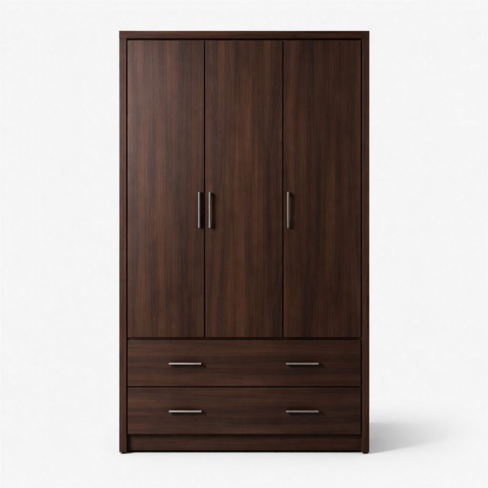 Armadio in Legno Marrone con Ante e Cassetti 200x120x60 cm-Aestivara