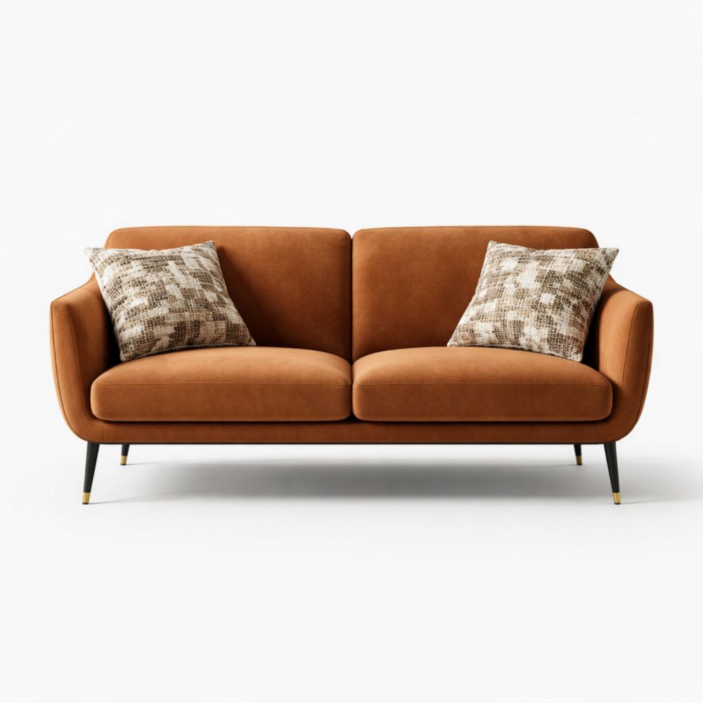 Divano a 2 posti in tessuto con gambe metalliche-Aestivara