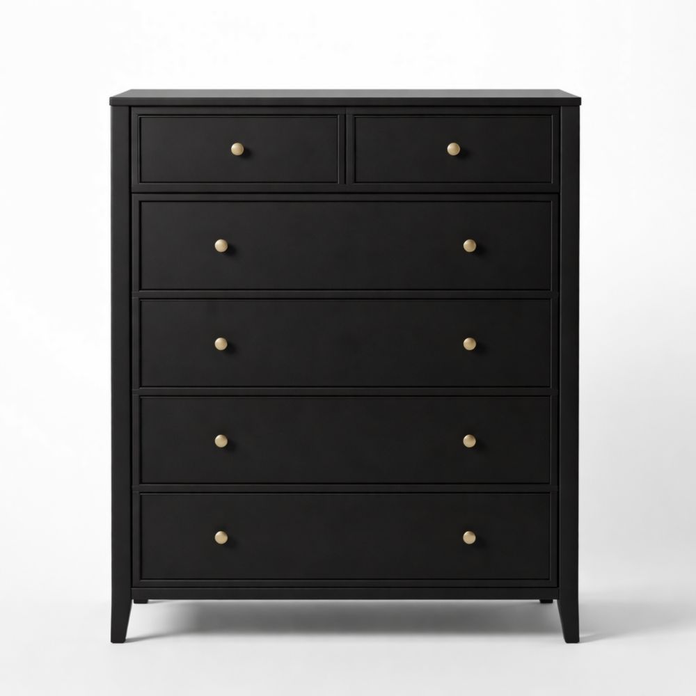 Cassettiera in Legno Nero con 6 Cassetti-Aestivara