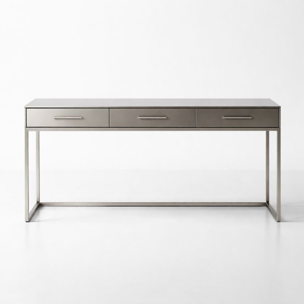 Scrivania in acciaio grigio con 3 cassetti 150x50x75cm-Aestivara