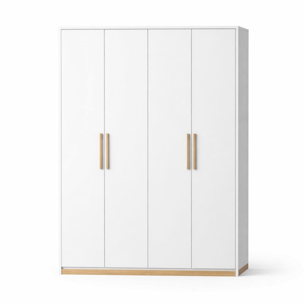 Armadio guardaroba in Legno con 4 Ante Bianco 180x200x60 cm-Aestivara