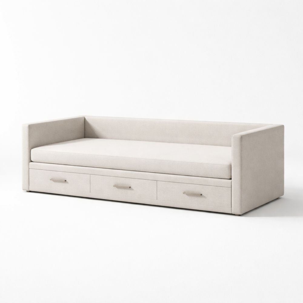 Divano letto in tessuto poliestere con cassetti Beige-Aestivara