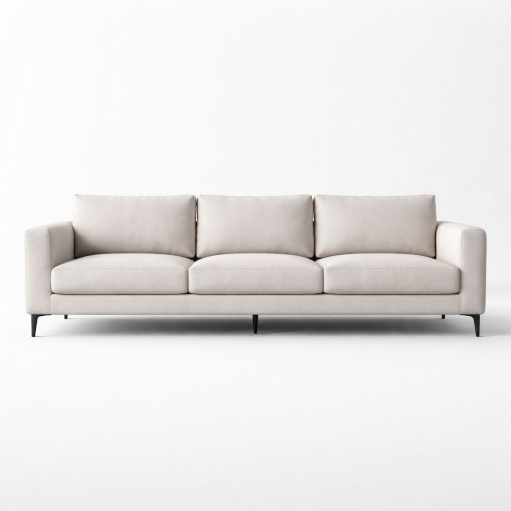 Divano tre posti tessuto poliestere Beige 220 cm-Aestivara