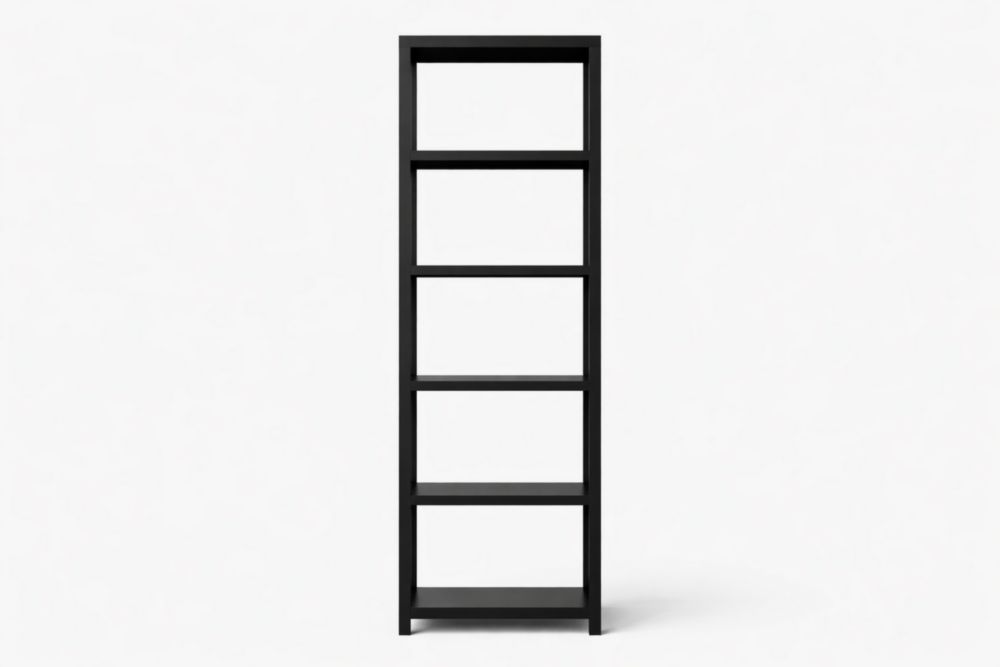 Libreria alta in MDF nero con 5 ripiani-Decorivelo