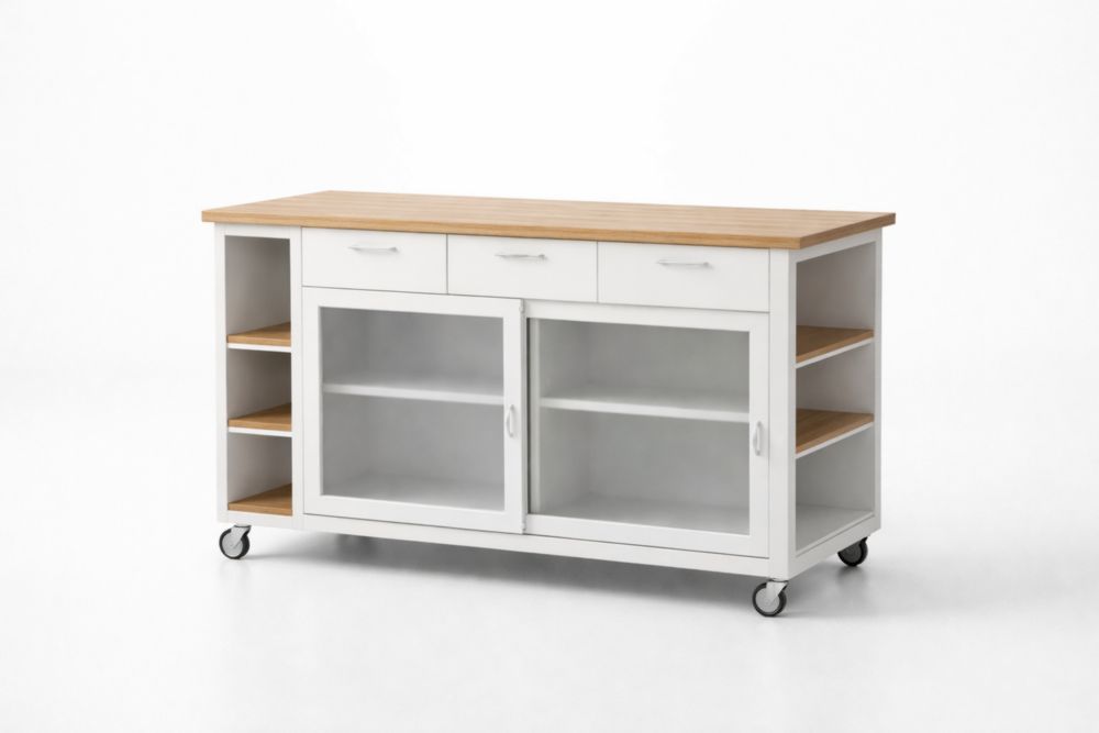 Carrello Cucina in MDF con Ripiano-Decorivelo