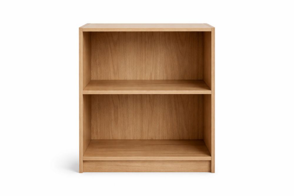 Scaffale in Legno Massello a Due Ripiani Rovere Naturale 60x80x30 cm-Decorivelo