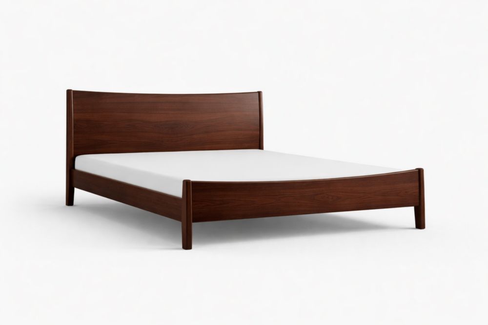 Letto matrimoniale in legno noce scuro-Decorivelo