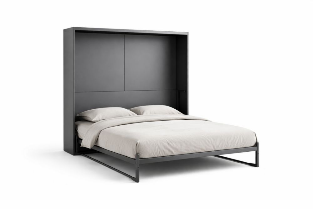 Letto a scomparsa matrimoniale struttura in Alluminio grigio-Decorivelo