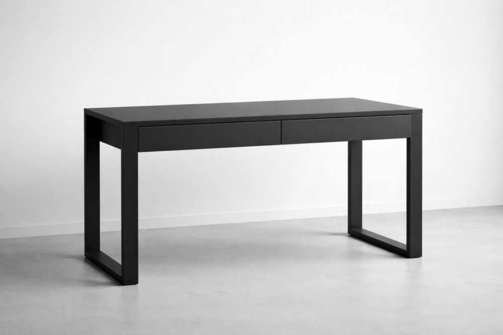 Scrivania in MDF nero con cassetti 120x60x75 cm-Decorivelo
