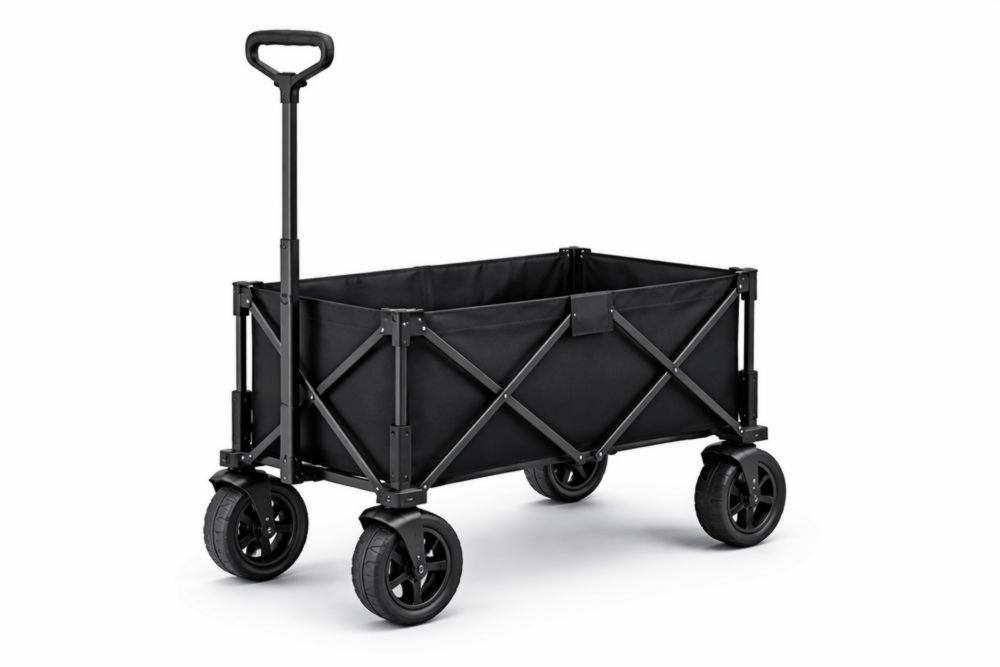 Carrello pieghevole in poliestere con struttura in acciaio e manico telescopico-Decorivelo