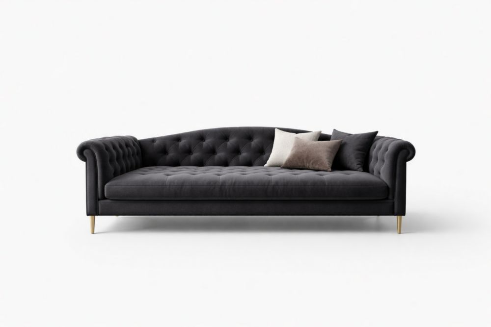 Divano 3 Posti in Velluto con Gambe in acciaio-Decorivelo